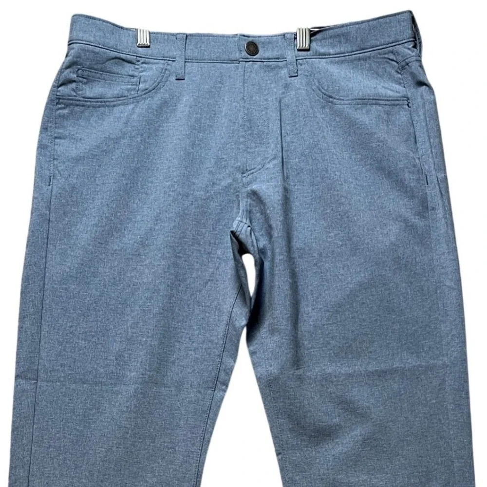 Bonobos Golf Pants Men 34x32 Blue Slim Fit Heathered Stretch Waistband 5-Pocket